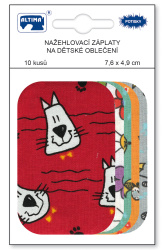 Nažehlovací záplaty s potiskem malé 10 ks - pejsci červení + mix